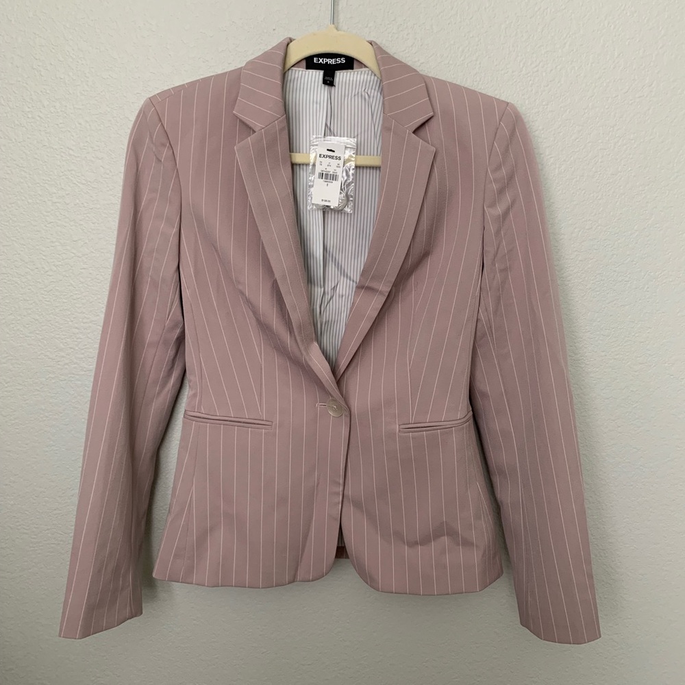 New Express Women’s Mauve Pinstripe Blazer Size 0